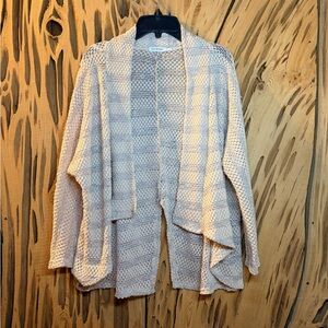 Blu Pepper Beige High Low Open-Front Knit Cardigan. Size: M